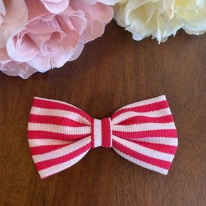 Red Striped Hair Bow